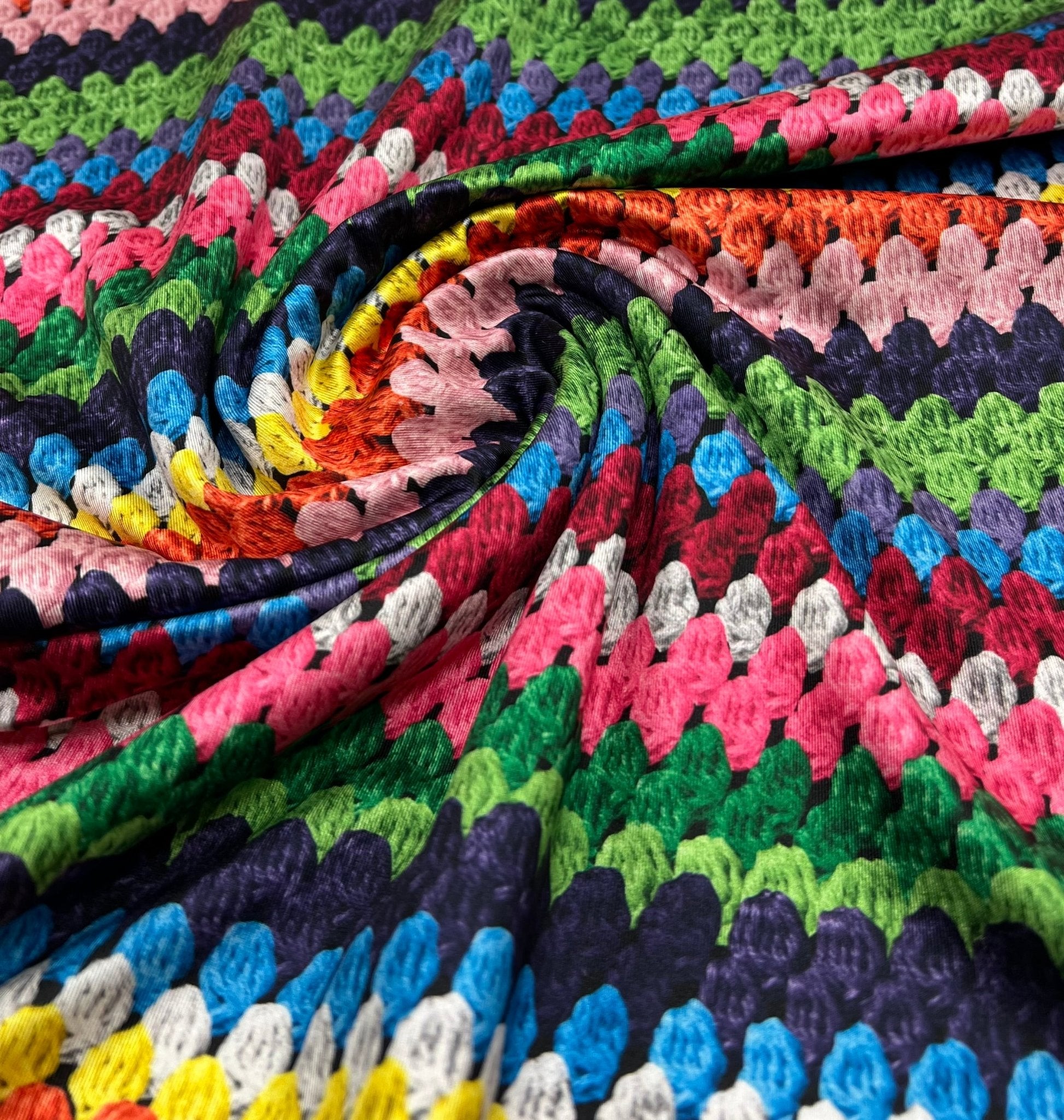 Crochet Printed Swimwear / Sportswear 4 Way Stretch Fabric - T9 Fabrics